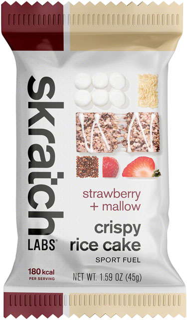 Skratch Labs Crispy Rice Cake Bar - Strawberry and Mallow, Box of 8