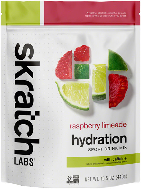 Skratch Labs Hydration Sport Drink Mix - Raspberry Limeade, With Caffiene, 20-Serving Resealable Pouch