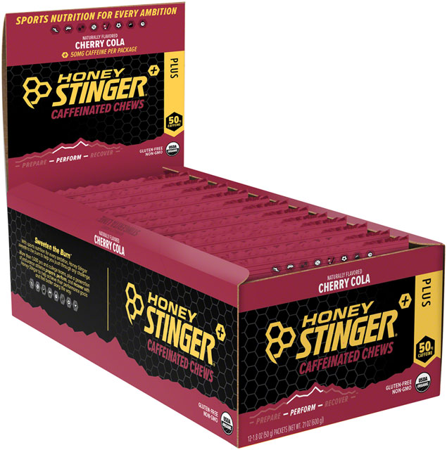 Honey Stinger Caffeinated Energy Chews - Cherry Cola, Box of 12 Packets
