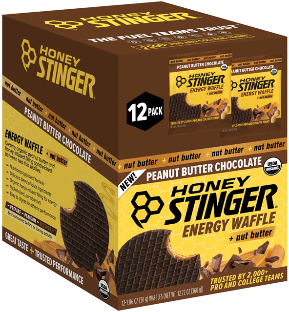Honey Stinger Organic Waffle - Peanut Butter Chocolate, Box of 12