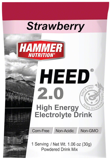 Hammer HEED 2.0 High Energy Drink Mix - Strawberry, 12 Single Serving Packets