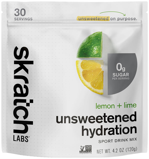 Skratch Labs Unsweetened Hydration Sport Drink Mix - Lemon + Lime, 30-Serving Resealable Bag