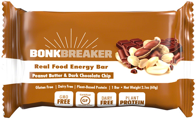 Bonk Breaker Energy Bar - Peanut Butter and Dark Chocolate Chip, Box of 12