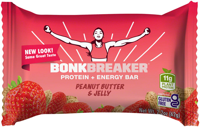 Bonk Breaker Plant Based Protein Bar - Peanut Butter and Jelly, Box of 12