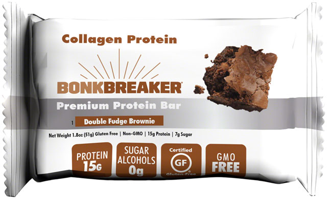 Bonk Breaker Collagen Protein Bars - Double Fudge Brownie, Box of 12