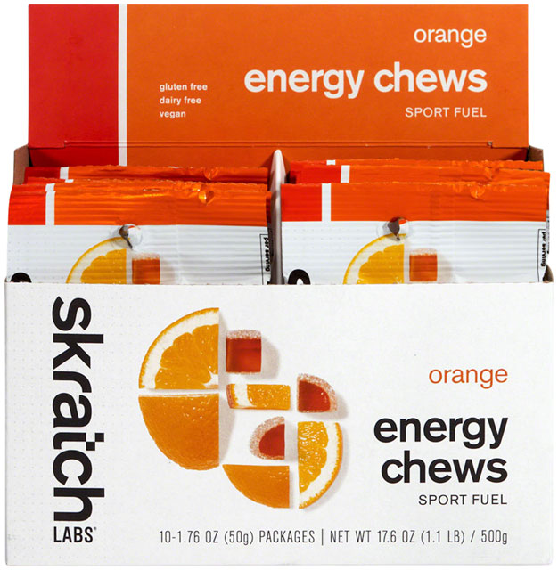 Skratch Labs Energy Chews Sport Fuel - Orange, Box of 10