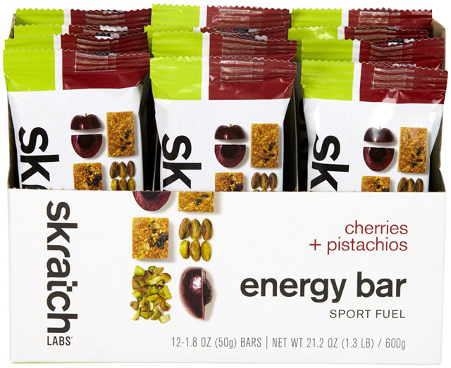 Skratch Labs Energy Bar Sport Fuel - Cherry Pistachio, Box of 12
