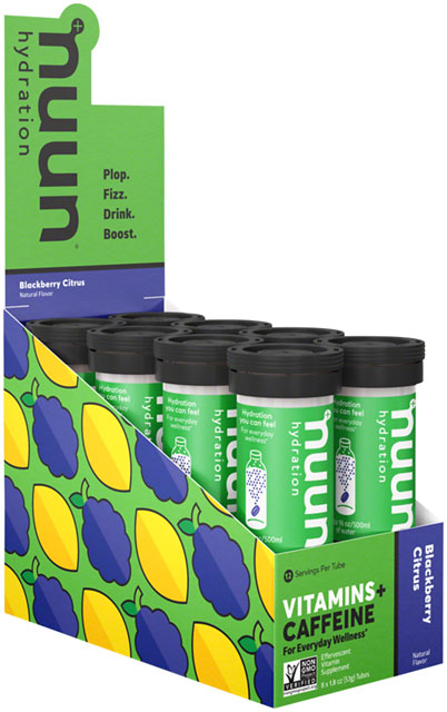 Nuun Vitamins Hydration Tablets: Blackberry Citrus with Caffeine, Box of 8