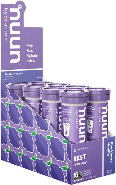 Nuun Rest Hydration Tablets: Blackberry Vanilla, Box of 8 Tubes