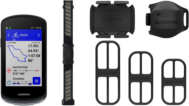 Garmin Edge 1040 Bike Computer Bundle - Includes  Speed and Cadence Sensor, HRM-Dual Monitor, GPS, Wireless, Black