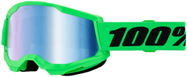 100% STRATA 2 Goggle Neon Green - Blue Mirror Lens