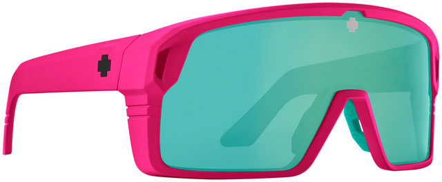 SPY+ Monolith Sunglasses - Matte Neon Pink, Happy Bronze with Light Green Spectra Mirror Lenses
