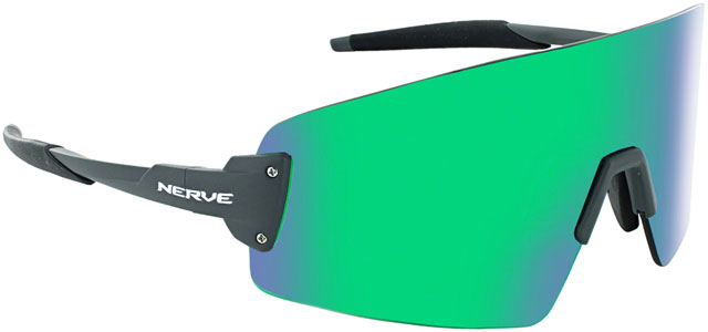 Optic Nerve FixieBLAST Sunglasses -  Shiny Grey, Smoke Lens with Green Mirror