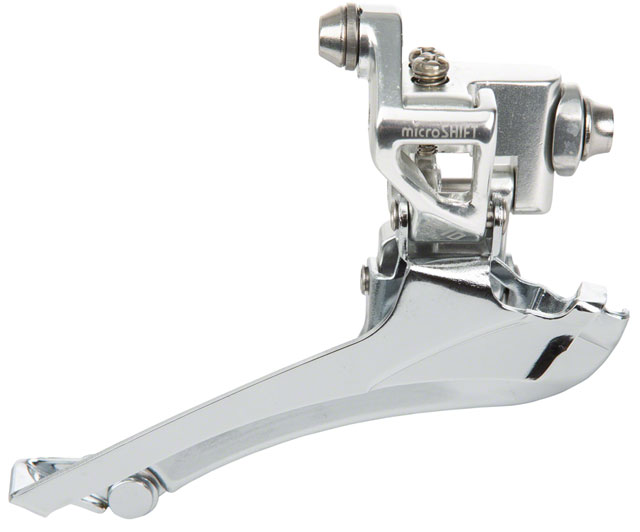 microSHIFT R10 Front Derailleur - 10-Speed, Double, 56t Max, Braze-on, Shimano Compatible, Silver
