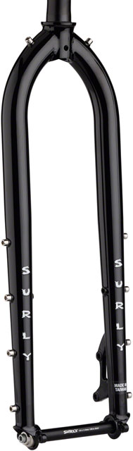 Surly Dinner Fork - 29", 15x110mm Thru-Axle, 1-1/8" Straight Steerer, 485mm Axle to Crown, Steel, Black