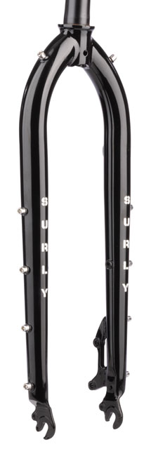 Surly Cocktail Fork - 27.5" / 29", QRx100mm, 1-1/8" Straight Steerer, 445mm Axle To Crown, Steel, Black