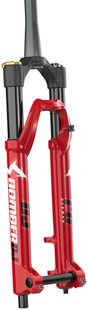 Marzocchi Bomber DJ Suspension Fork: 26", 100mm, Grip Damper, 20 x 110mm, 37mm Offset, Red