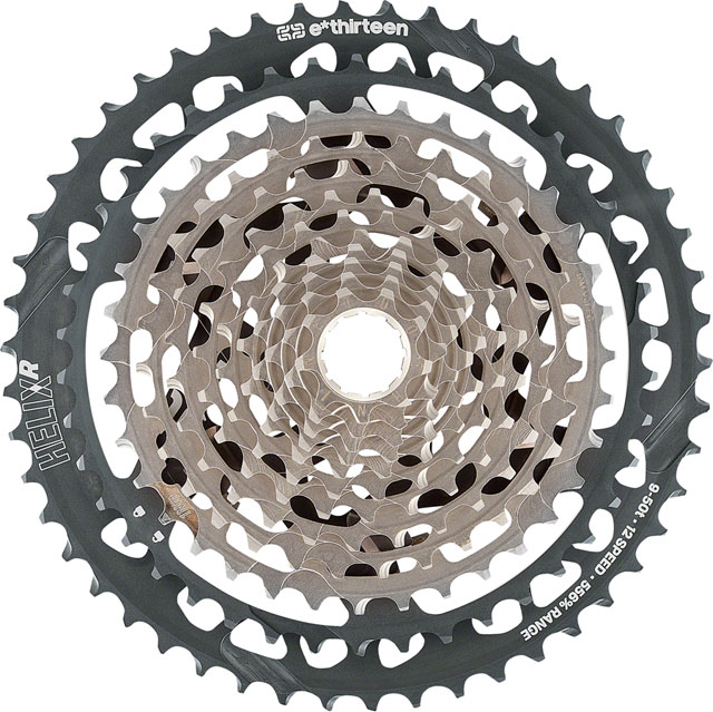 e*thirteen Helix Race Cassette - 12-Speed, 9-50t, Nickel/Gray