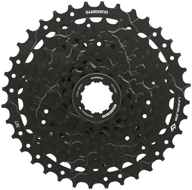 Shimano CUES  CS-LG300-9 Cassette - 9-Speed, 11-36t, LINKGLIDE, Black