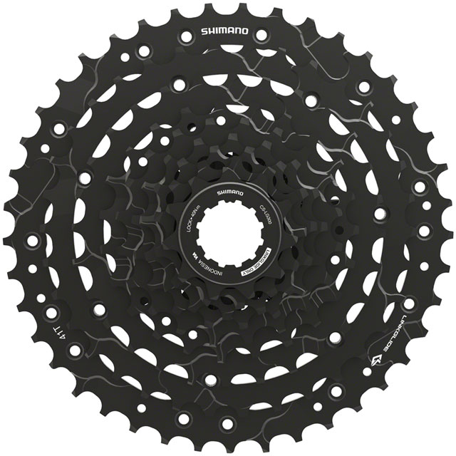 Shimano CUES  CS-LG300-9 Cassette - 9-Speed, 11-41t, LINKGLIDE, Black