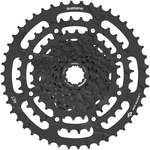 Shimano CUES  CS-LG300-9 Cassette - 9-Speed, 11-46t, LINKGLIDE, Black