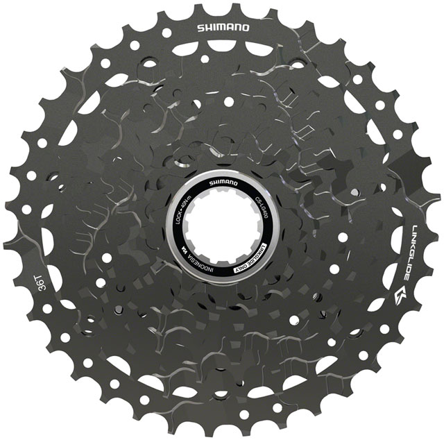 Shimano CUES  CS-LG400-9 Cassette - 9-Speed, 11-36t, LINKGLIDE, Black