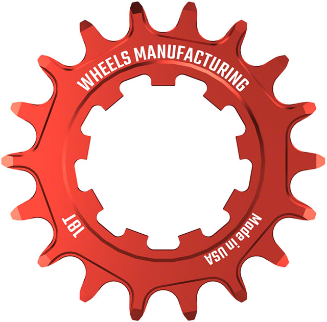 Wheels Manufacturing SOLO-SPEED Cog - 18t, Fits SOLO-SPLINE and SOLO-XD kits, Red