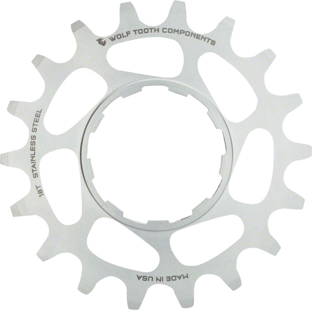 Wolf Tooth Single Speed Stainless Steel Cog - 17t, Compatible with 3/32" Chains