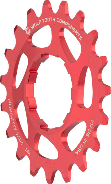 Wolf Tooth Single Speed Aluminum Cog - 19t, Compatible with 3/32" Chains, Red