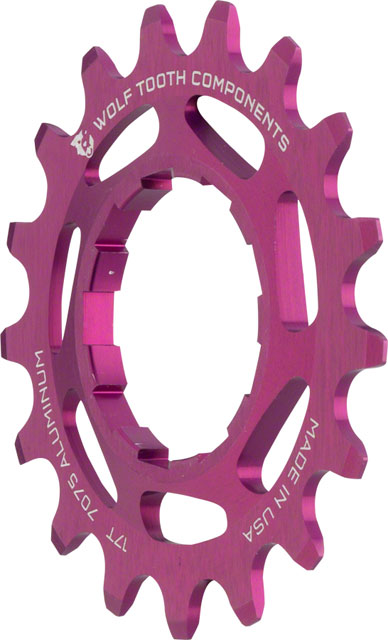 Wolf Tooth Single Speed Aluminum Cog - 17t, Compatible with 3/32" Chains, Purple