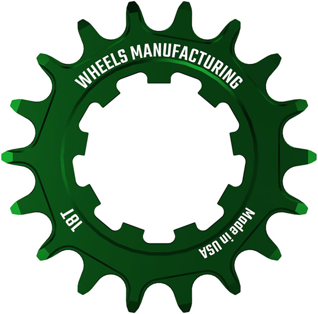 Wheels Manufacturing SOLO-SPEED Cog - 18t, Fits SOLO-SPLINE and SOLO-XD kits, Green