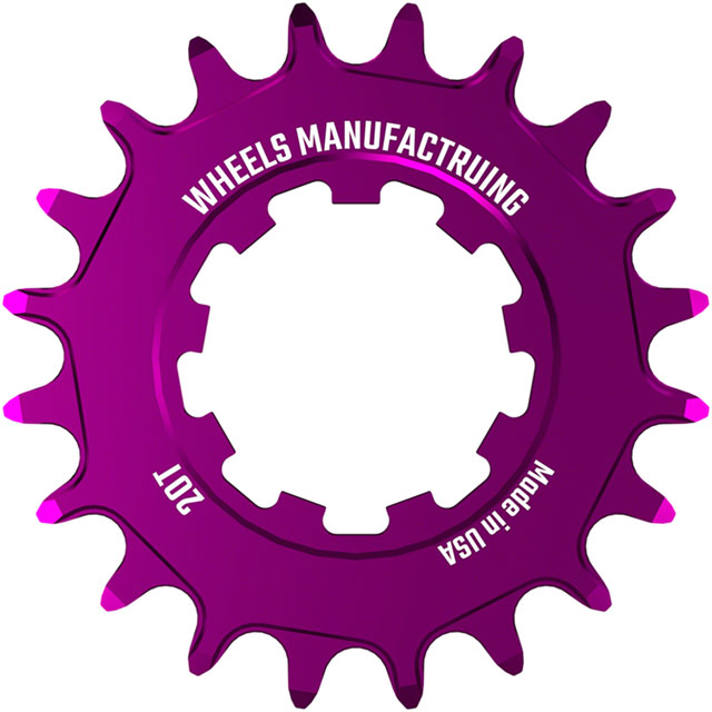 Wheels Manufacturing SOLO-SPEED Cog - 20t, Fits SOLO-SPLINE and SOLO-XD kits, Purple