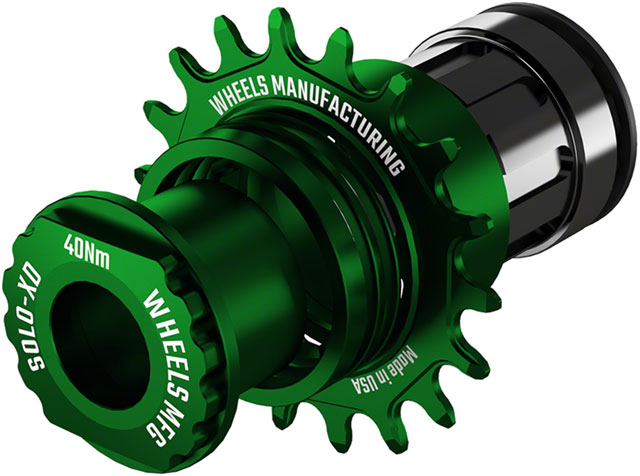 Wheels Manufacturing SOLO-XD XD/XDR Single Speed Conversion Kit - 18t, For SRAM XD/XDR Freeubs, Green