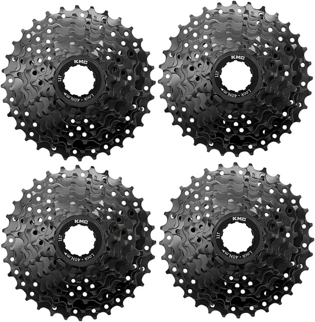 KMC REACT Cassette - 8-Speed, 11-32t, HG Driver Compatible, Black, 4 pk.
