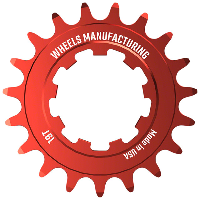 Wheels Manufacturing SOLO-SPEED Cog - 19t, Fits SOLO-SPLINE and SOLO-XD kits, Red