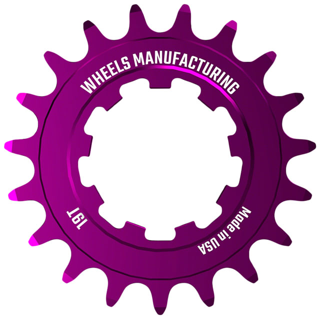 Wheels Manufacturing SOLO-SPEED Cog - 19t, Fits SOLO-SPLINE and SOLO-XD kits, Purple
