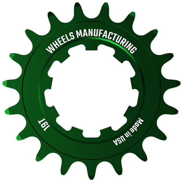 Wheels Manufacturing SOLO-SPEED Cog - 19t, Fits SOLO-SPLINE and SOLO-XD kits, Green