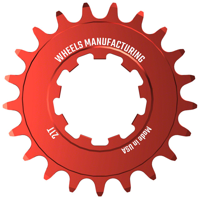 Wheels Manufacturing SOLO-SPEED Cog - 21t, Fits SOLO-SPLINE and SOLO-XD kits, Red