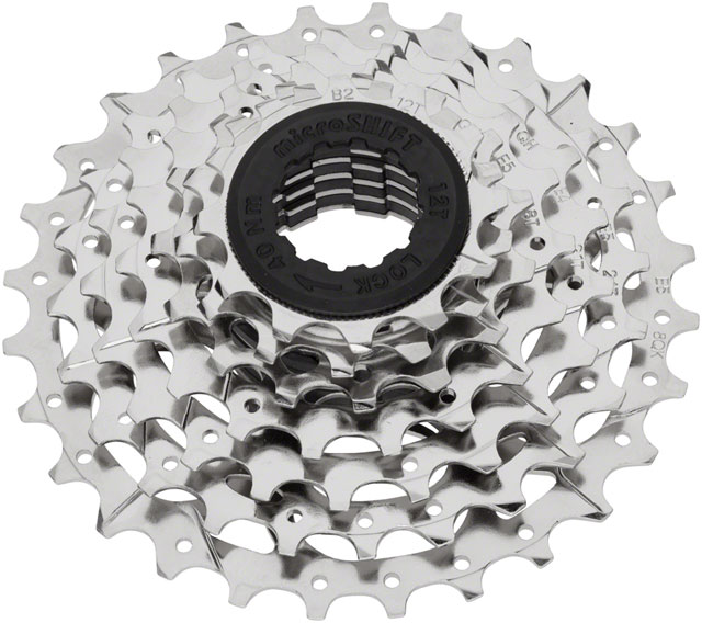 microSHIFT H07 Cassette - 7-Speed, 12-28t, Standard HG, Silver, Nickel-Plated