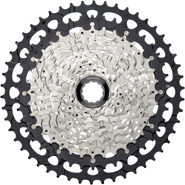 microSHIFT Advent MX G-Series Cassette - 11-Speed, 11-50t, Aluminum Spider, Silver/Black, For HG Driver