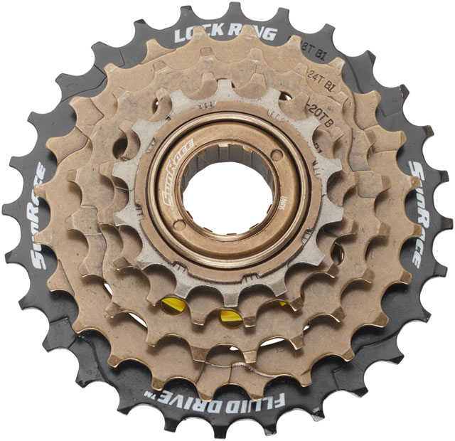 SunRace M2A 2S6 Freewheel - 5-Speed, 14-28t, Black/Brown