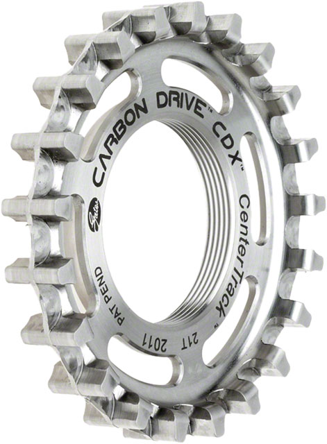 Gates Carbon Drive CDX CenterTrack Thread-On Fixie Rear Sprocket - 21t, Compatible with ISO Fixed Cog Threading, Silver