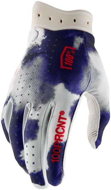 100% Itrack Gloves - Blue/White, Small