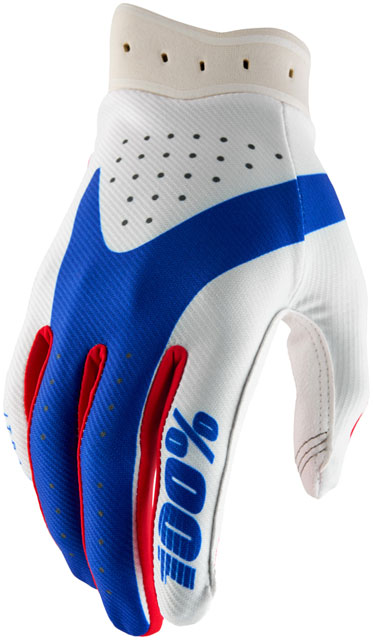 100% Itrack Gloves - Red/White/Blue, Small