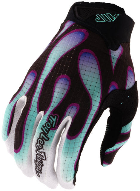 Troy Lee Designs Air Gloves – Overspray Black / Real Teal, Small