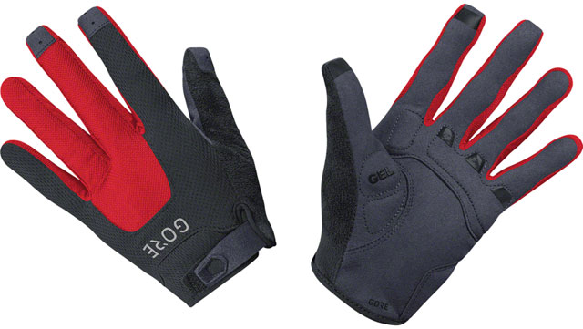GORE C5 Trail Gloves - Black/Red, Full Finger, 2X-Large