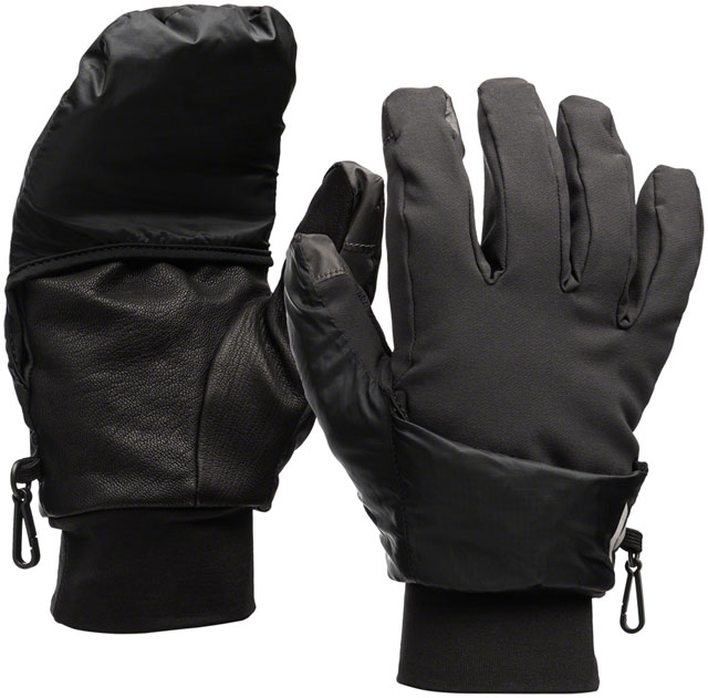 Black Diamond Wind Hood Softshell Gloves - Smoke, Full Finger, Large