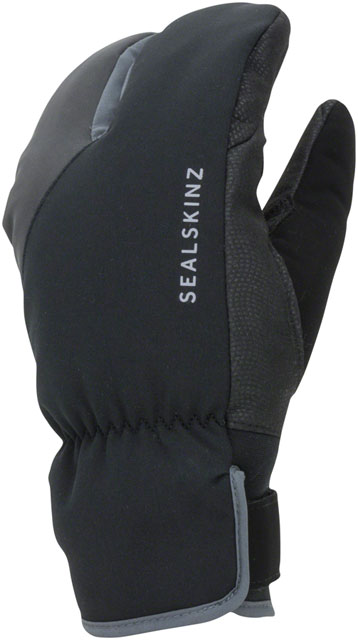 SealSkinz Extreme Cold Weather Cycle Split Finger Gloves - Black/Gray, Full Finger, Medium