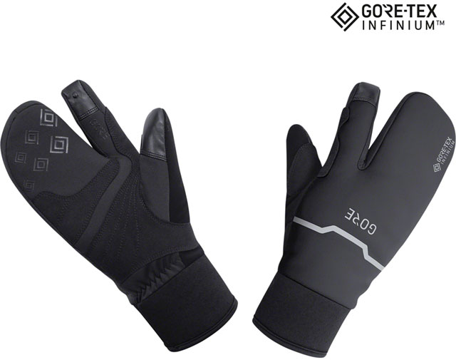 Gorewear Gore Tex Windstopper Infinium Thermo Split Gloves - Black, Lobster Style, X-Large