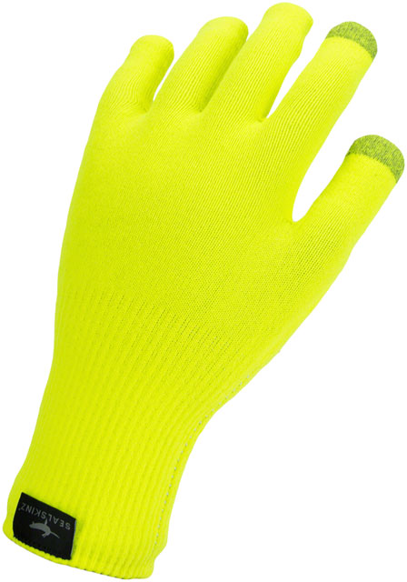 SealSkinz Waterproof All Weather Knit Glove - Neon Yellow, Full Finger, Small